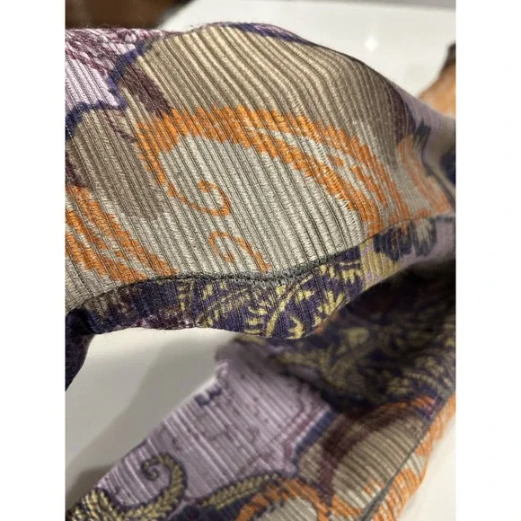 ETRO MILANO Purple Gray Orange Paisley Wool Silk Blend Blazer Jacket Sz 42 - Picture 11 of 13